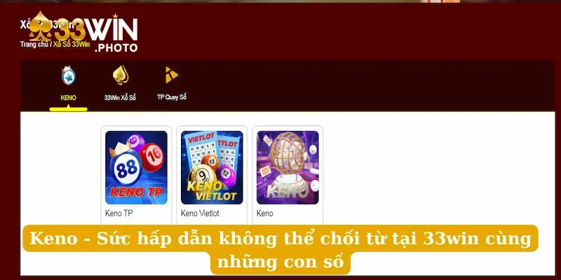 Keno - Hấp Dẫn Không Thể Chối Từ Tại 33win Cùng Những Con Số