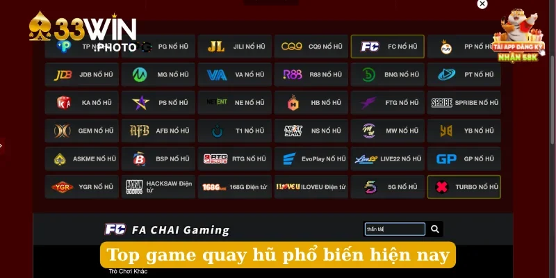 Top game quay hũ phổ biến hiện nay